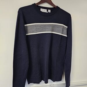 Men's Blue And Gray Calvin Klein Crew Neck Sweater